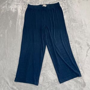 Rabbit‎ Designs Pants Womens Large Blue Slinky Stretch Pull On Trousers Cropped